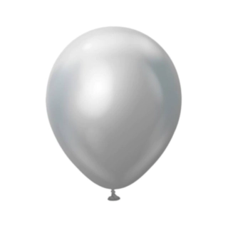 Premium Mellemstore Latexballoner Chrome Sølv