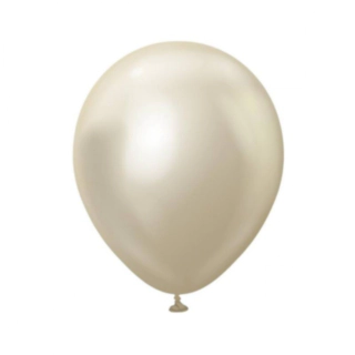 Premium Mellemstore Latexballoner Chrome White Gold