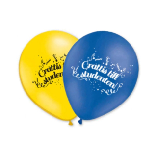 Grattis Till Studenten Balloner Gul/Blå