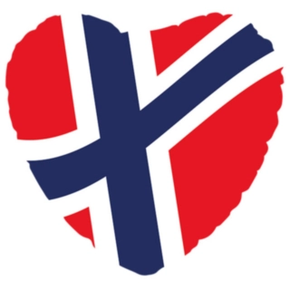 Hjerte Norge Flag Folieballon