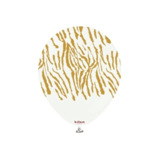 Premium Latexballoner Safari Tiger Hvid/Guld
