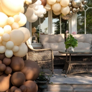 Premium Ballonbue DIY Cremebrun