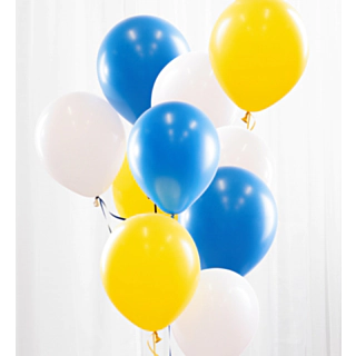 Ballonbuket Gul/Blå
