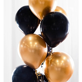 Ballonbuket Sort/Guld