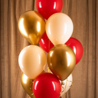 Elegance Ballonbuket Rød/Guld