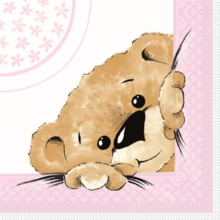 Bamse Servietter Rosa