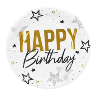 Happy Birthday Paptallerkener Guld