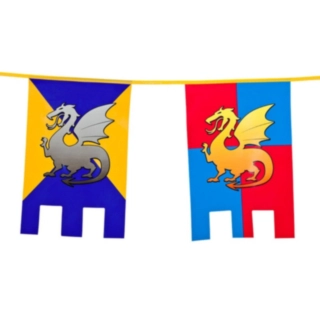 Middelalder Våbenskjold Flagguirlande