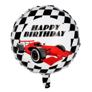 Racerbil Happy Birthday Folieballon
