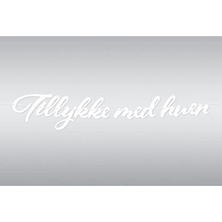Guirlande Tillykke Med Huen Hvid