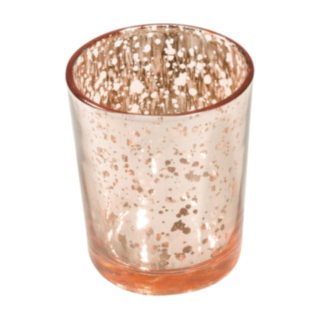 Glas Fyrfadsstage Metallisk Rosaguld