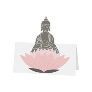 Lotus Buddha Bordkort Grå