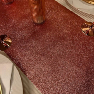 Glitter Premium Bordløber Rosaguld