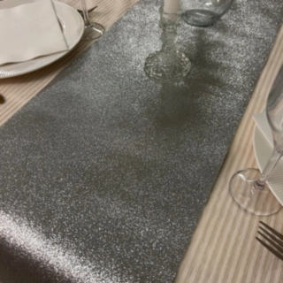 Glitter Premium Bordløber Sølv