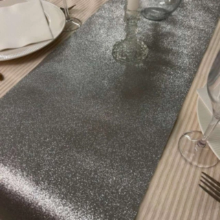 Glitter Premium Bordløber Sølv