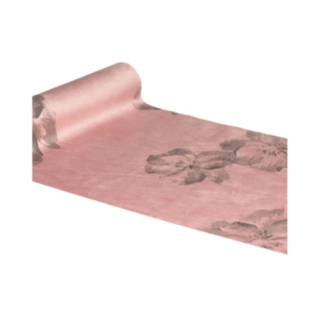 Floral Velour Bordløber Lyserød