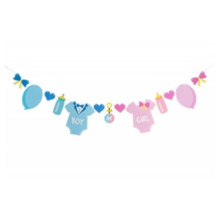 Babytøj Gender Reveal Guirlande Lyseblå/Lyserød