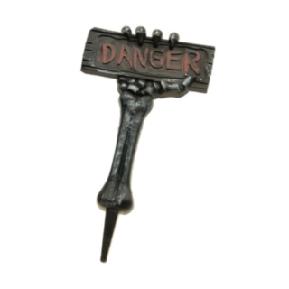 Zombie Hånd Med Danger Skilt Grå