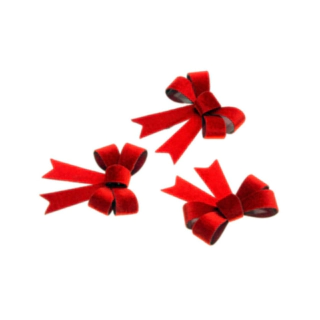 Velour Sløjfer Rød