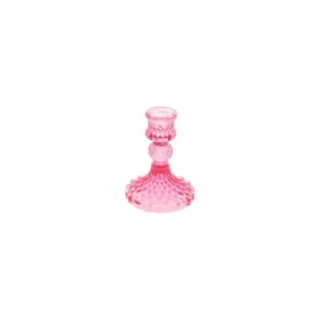 Antik Glas Lysestage Pink