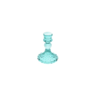 Antik Glas Lysestage Lyseblå