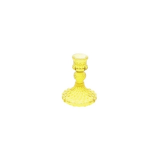 Antik Glas Lysestage Gul