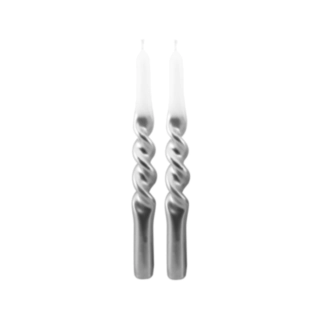 Metalliske Spiral Lys Hvid/Sølv
