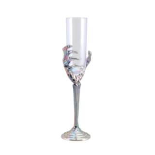 Skelet Hånd Champagneglas Iriserende