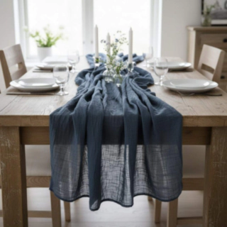 Gaze Bordløber Denimblå