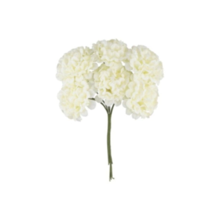 Kunstige Mini Hortensia Blomster Elfenbenshvid