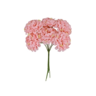Kunstige Mini Hortensia Blomster Lyserød
