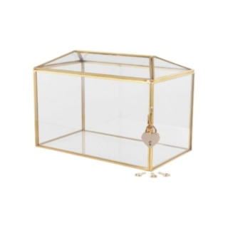 Glasæske Med Lås Guld