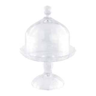 Glas Kagestand Med Klokke