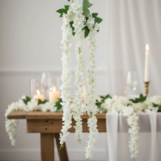 Kunstig Hortensia Blomsterranke Hvid