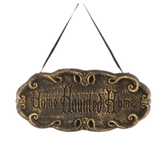 Haunted Home Skilt Sort/Guld