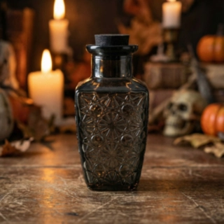 Mønstret Halloween Glasflaske Sort