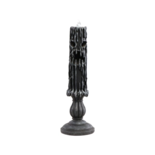 LED Stearinlys Med Ansigt Sort