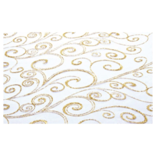 Organza Bordløber Hvid/Guld