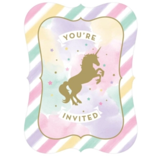 Unicorn Sparkle Invitationer med Kuverter