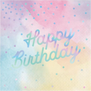 Happy Birthday Servietter Iriserende