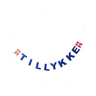 Tillykke Guirlande Blå