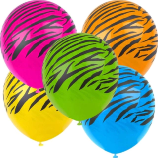 Zebra Latexballoner Neonmix