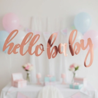 Hello Baby Guirlande Rosaguld