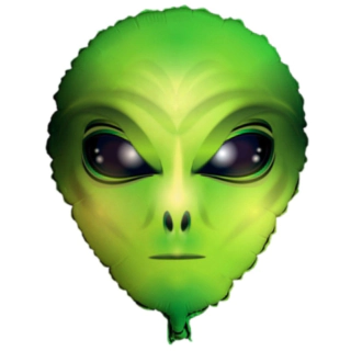 Alien Hoved Folieballon Grøn