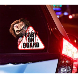 Blodig Baby On Board Bilklistermærke