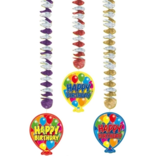 Happy Birthday Ballon Swirls