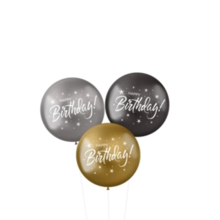 Happy Birthday XL Latexballoner Metallisk Mix