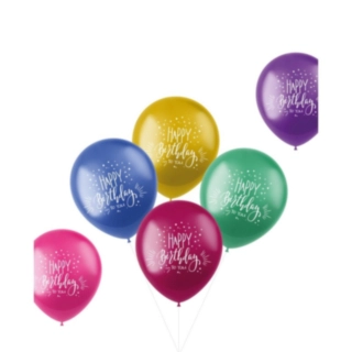 Happy Birthday Latexballoner Flerfarvet