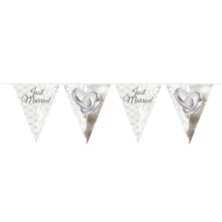 Just Married Vimpelguirlande Hvid