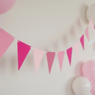 Vimpelguirlande Pink/Lyserød